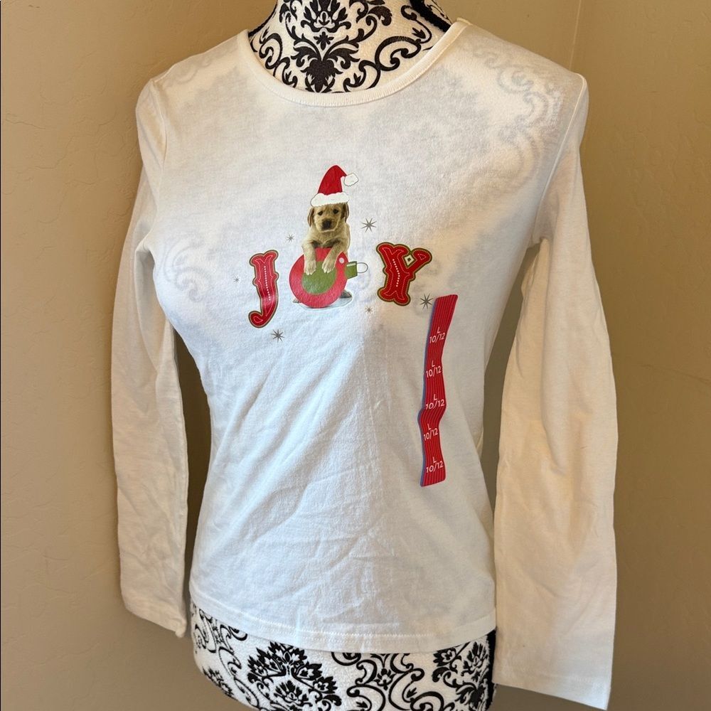 Target White Joyful Dog Long Sleeve Tee